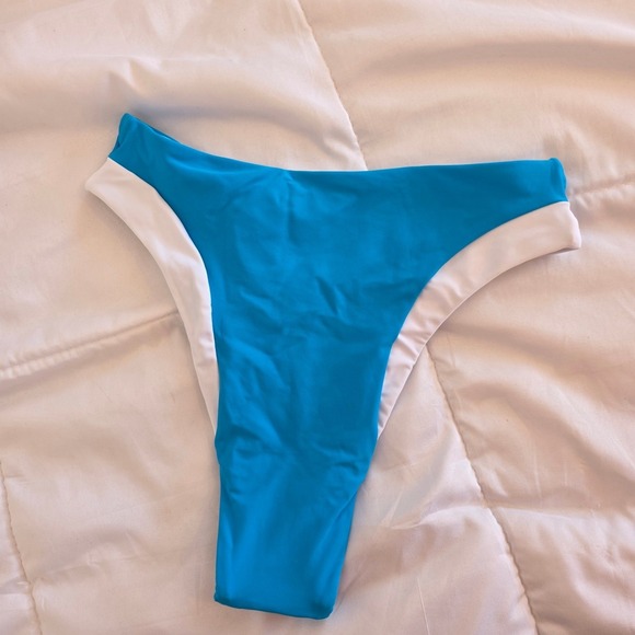 93 Play Street Mila Bikini Bottom Hawaiian Ocean Blue White Trim Mens M - Picture 5 of 10